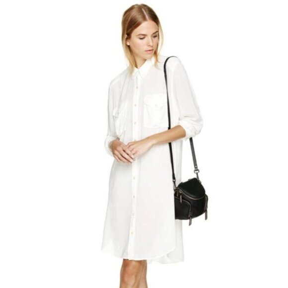 Aritzia  Wilfred Free Veronika Shirt Dress Off White Tunic long sleeve Size XXS - Picture 5 of 14